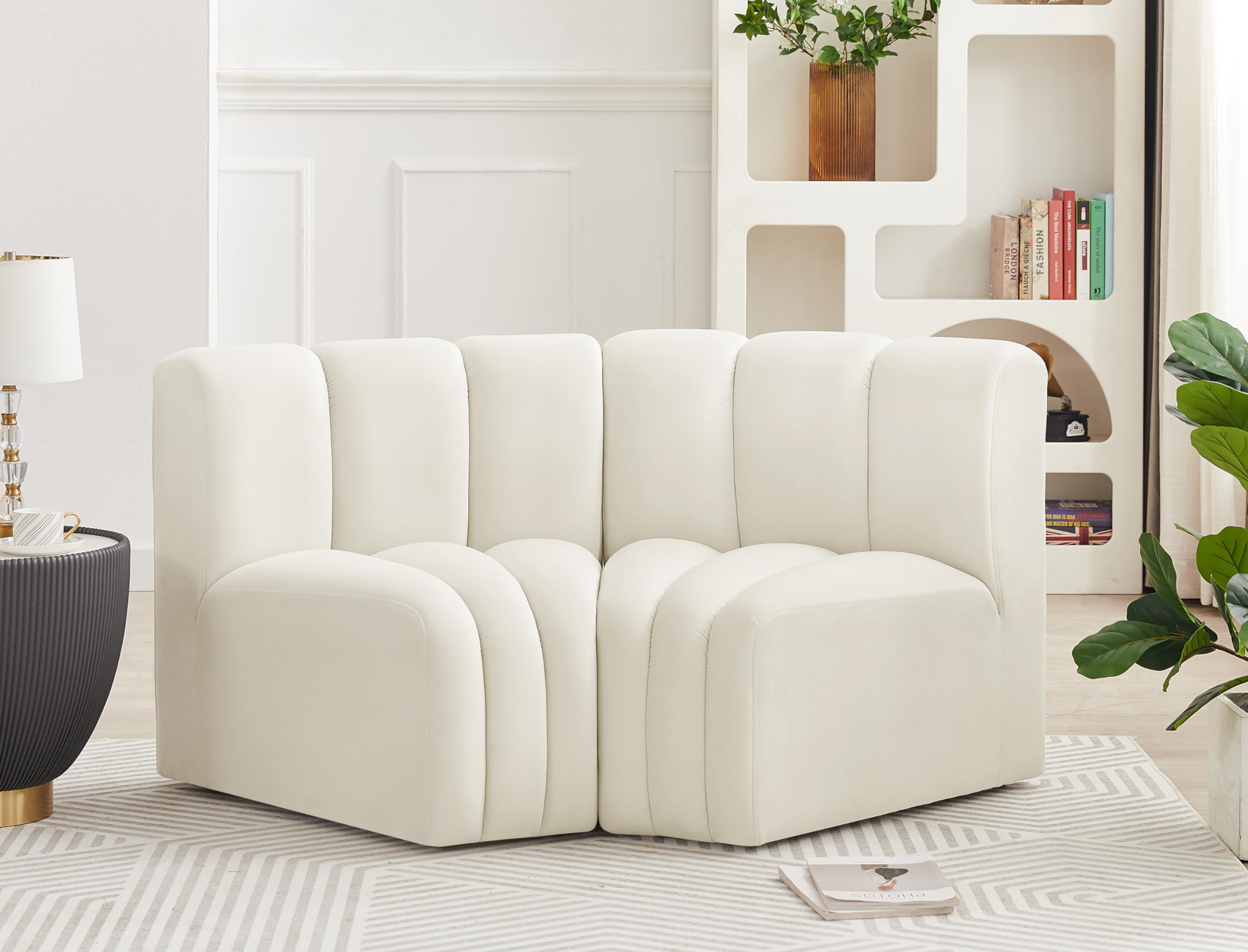 2 ESQUINEROS MUEBLE MODULAR, CREMA 