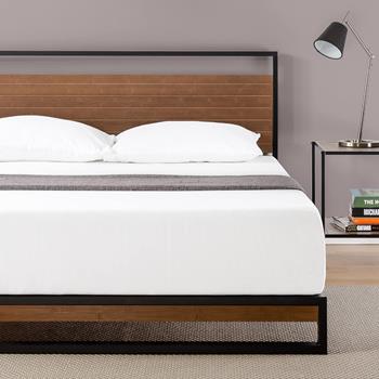 CAMA QUEEN ZINUS MADERA Y METAL