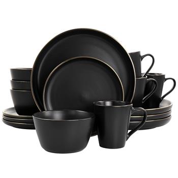 Juego de vajilla Elama Paul negro 16 pc